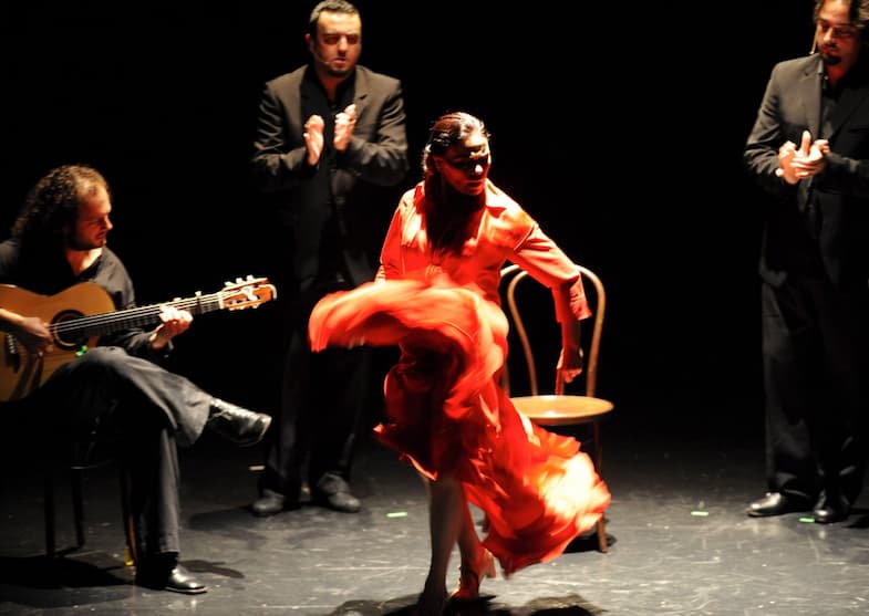 Vivid color of flamenco performance